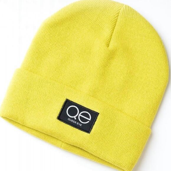 Queer Eye Yellow Beanie Knit Hat Stretchy Winter Unisex Adult NWT NIP - Picture 1 of 5